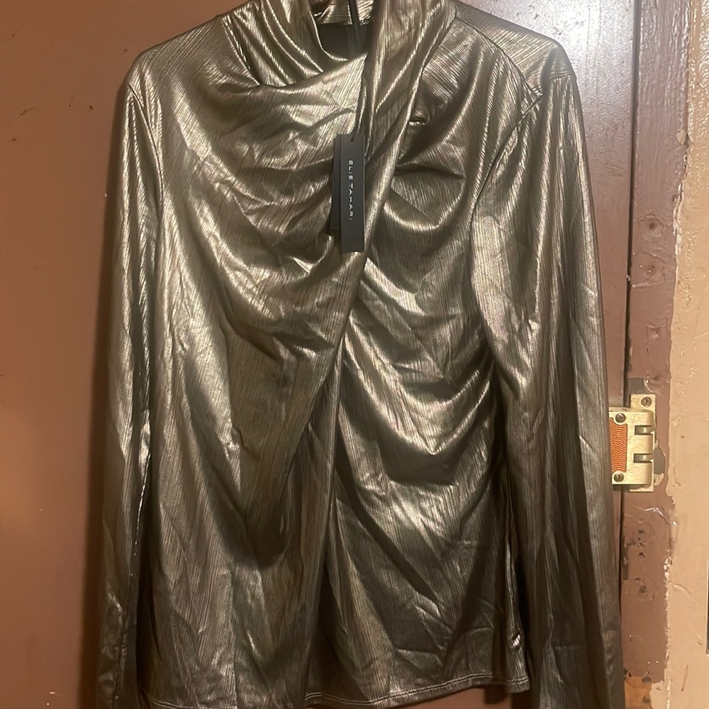 Gold satin top